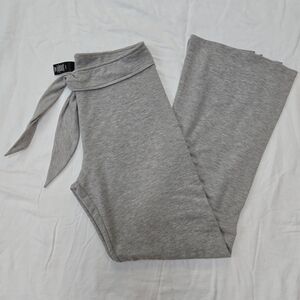 2 Liv Gray Stretchy Tie Waist Straight Left Ankle Athletic Lounge Pants